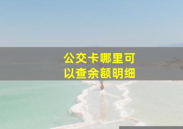 公交卡哪里可以查余额明细