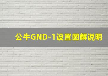 公牛GND-1设置图解说明