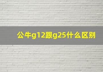 公牛g12跟g25什么区别