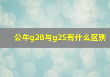 公牛g28与g25有什么区别