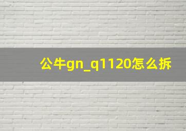 公牛gn_q1120怎么拆