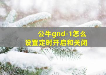 公牛gnd-1怎么设置定时开启和关闭