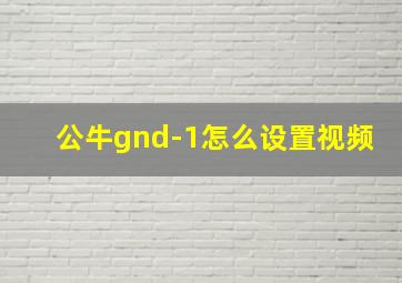 公牛gnd-1怎么设置视频