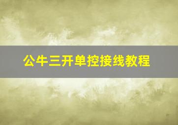 公牛三开单控接线教程