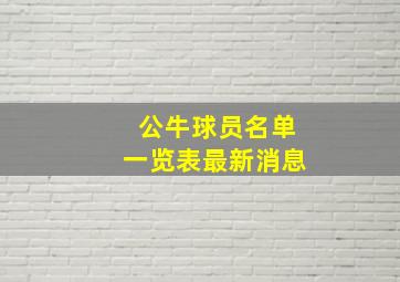 公牛球员名单一览表最新消息