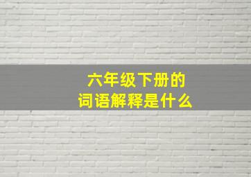 六年级下册的词语解释是什么