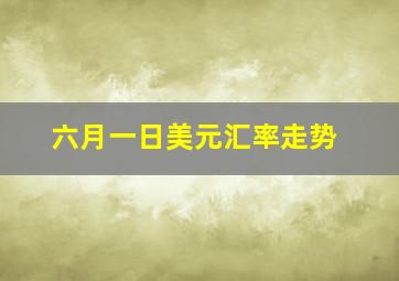 六月一日美元汇率走势