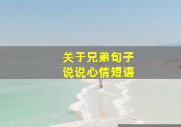 关于兄弟句子说说心情短语