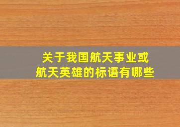 关于我国航天事业或航天英雄的标语有哪些