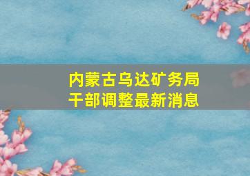 内蒙古乌达矿务局干部调整最新消息