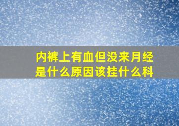 内裤上有血但没来月经是什么原因该挂什么科