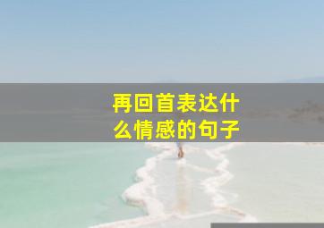 再回首表达什么情感的句子