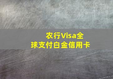 农行Visa全球支付白金信用卡