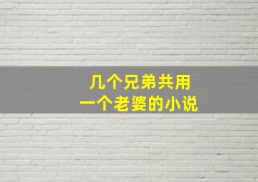 几个兄弟共用一个老婆的小说