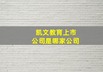 凯文教育上市公司是哪家公司