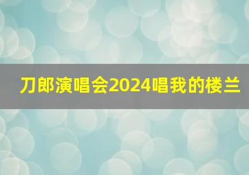 刀郎演唱会2024唱我的楼兰