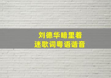 刘德华暗里着迷歌词粤语谐音