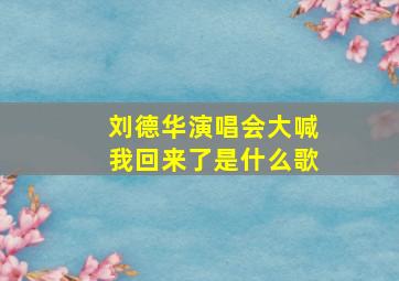 刘德华演唱会大喊我回来了是什么歌