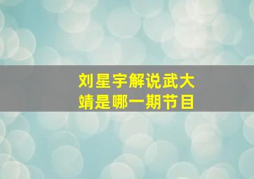 刘星宇解说武大靖是哪一期节目