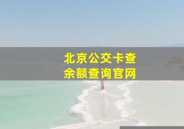 北京公交卡查余额查询官网