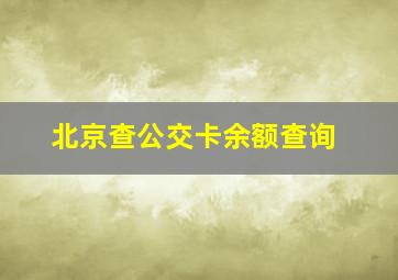 北京查公交卡余额查询