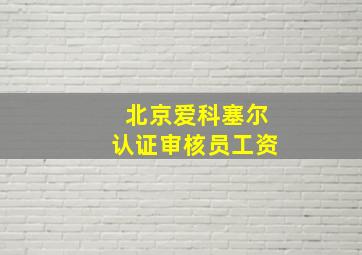 北京爱科塞尔认证审核员工资