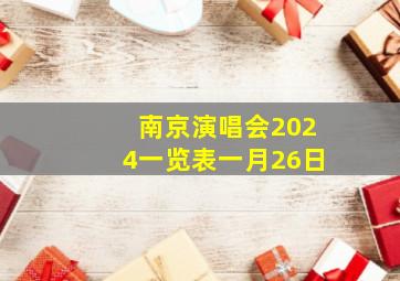 南京演唱会2024一览表一月26日