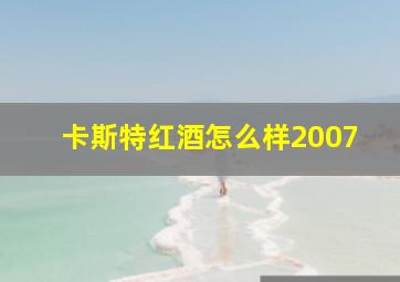 卡斯特红酒怎么样2007