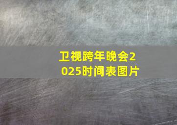 卫视跨年晚会2025时间表图片