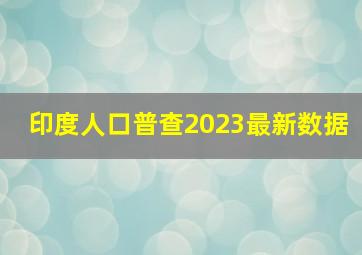 印度人口普查2023最新数据