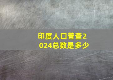 印度人口普查2024总数是多少