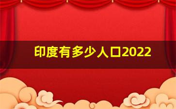 印度有多少人口2022