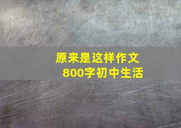 原来是这样作文800字初中生活