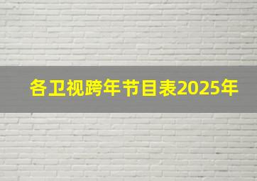 各卫视跨年节目表2025年