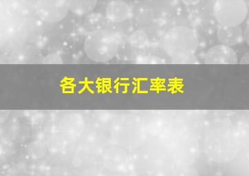 各大银行汇率表