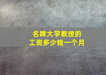 名牌大学教授的工资多少钱一个月