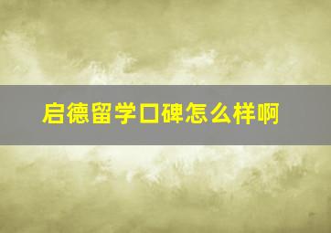 启德留学口碑怎么样啊