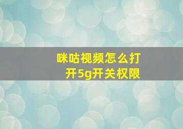 咪咕视频怎么打开5g开关权限