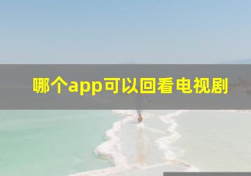 哪个app可以回看电视剧