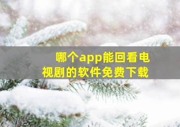 哪个app能回看电视剧的软件免费下载