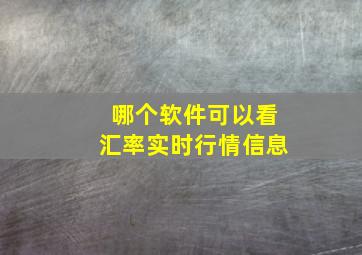 哪个软件可以看汇率实时行情信息