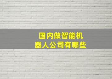 国内做智能机器人公司有哪些