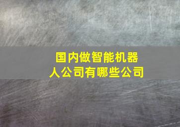 国内做智能机器人公司有哪些公司