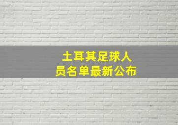 土耳其足球人员名单最新公布