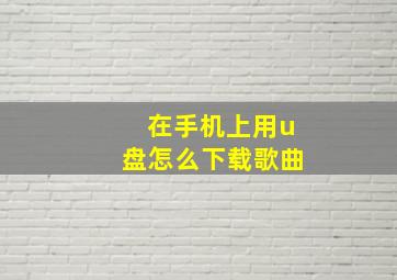 在手机上用u盘怎么下载歌曲