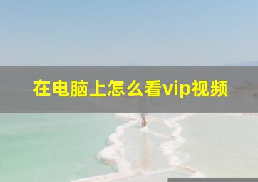 在电脑上怎么看vip视频