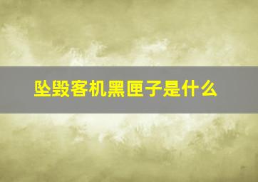 坠毁客机黑匣子是什么