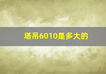 塔吊6010是多大的