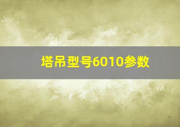 塔吊型号6010参数