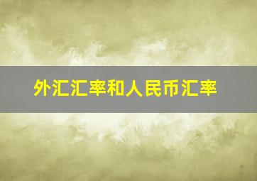 外汇汇率和人民币汇率